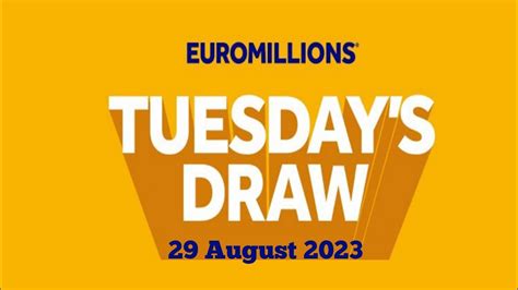 EuroMillions: Tuesday 29 August 2023 Results .